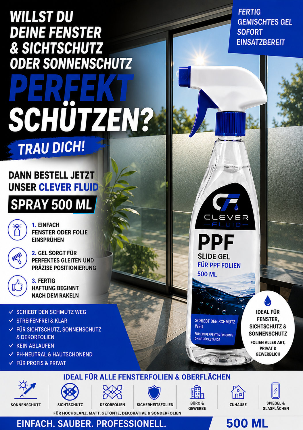 Clever Fluid 500 ml Installations GEL